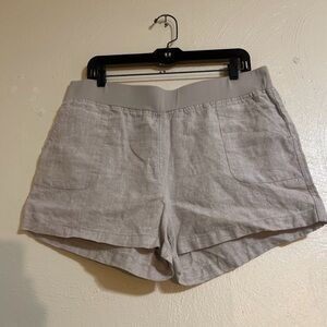 ALLEN ALLEN 100% Linen Tan  Shorts XL